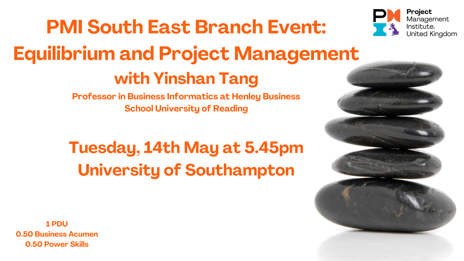 PMI South East Branch Event: Equilibrium and Project Management. 14th May 2024