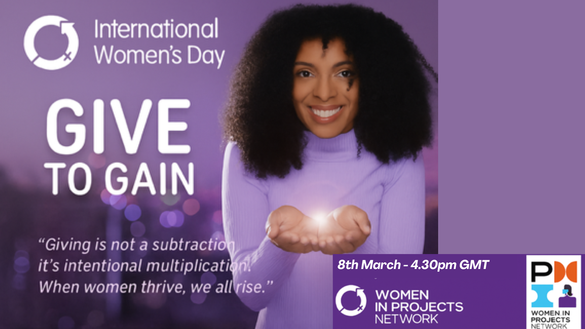 International Women’s Day 2026 – Give To Gain Webinar. Hosted by PMI Germany. 8th March 2026