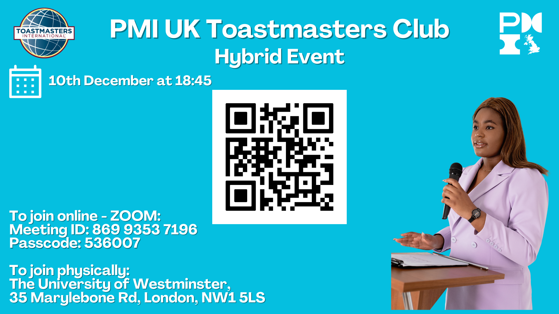 PMI UK Toastmasters. 10th December 2025