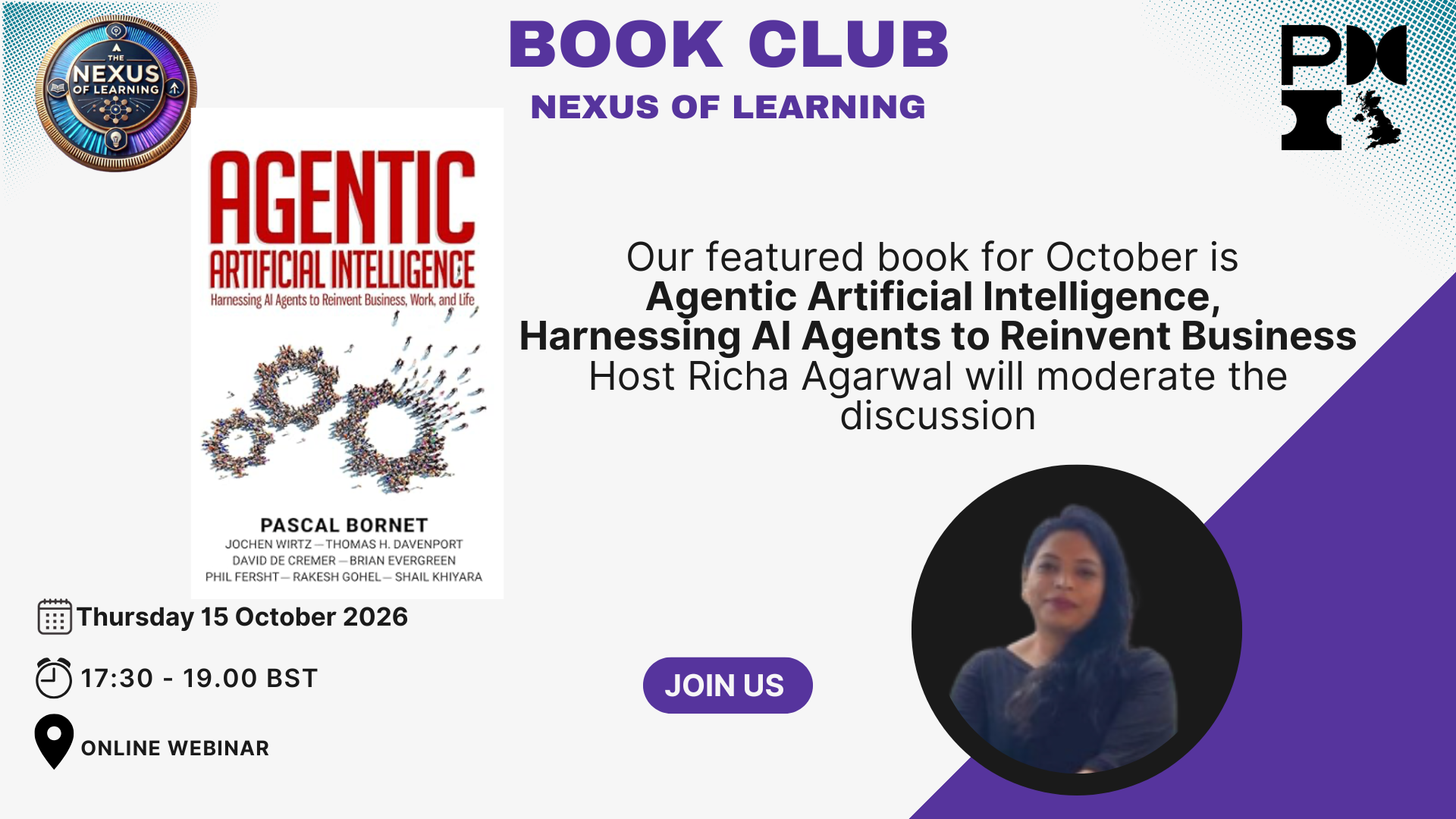 PMI Nexus of Learning Online Book Club – October Edition. Hosted by PMI Germany. 15th October 2026