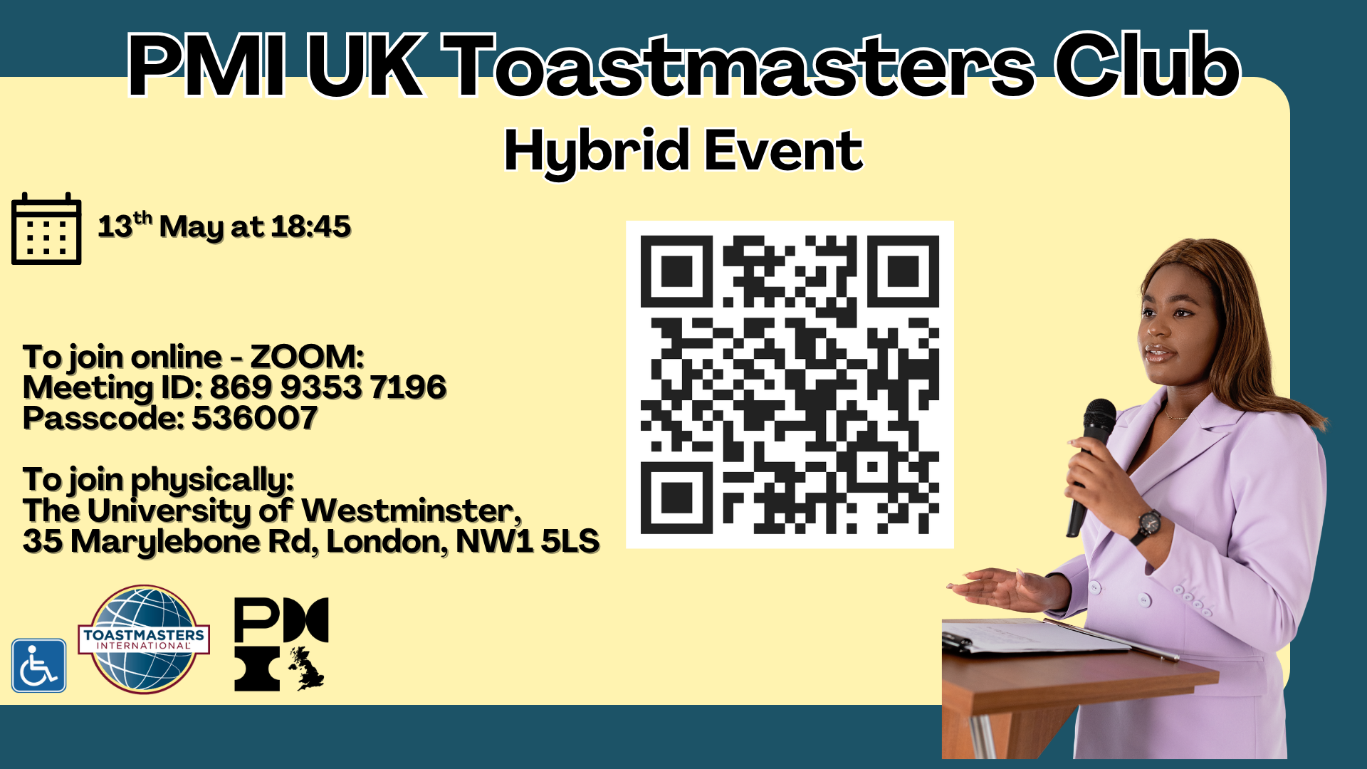 PMI UK Toastmasters. 13th May 2026