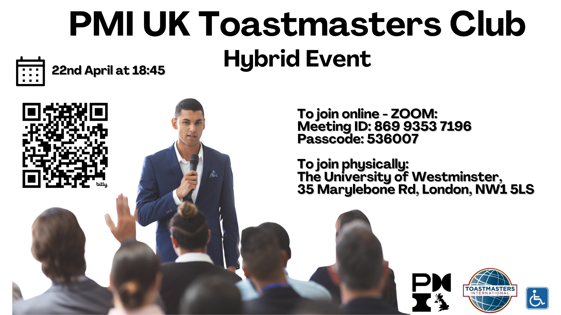 PMI UK Toastmasters. 22nd April 2026