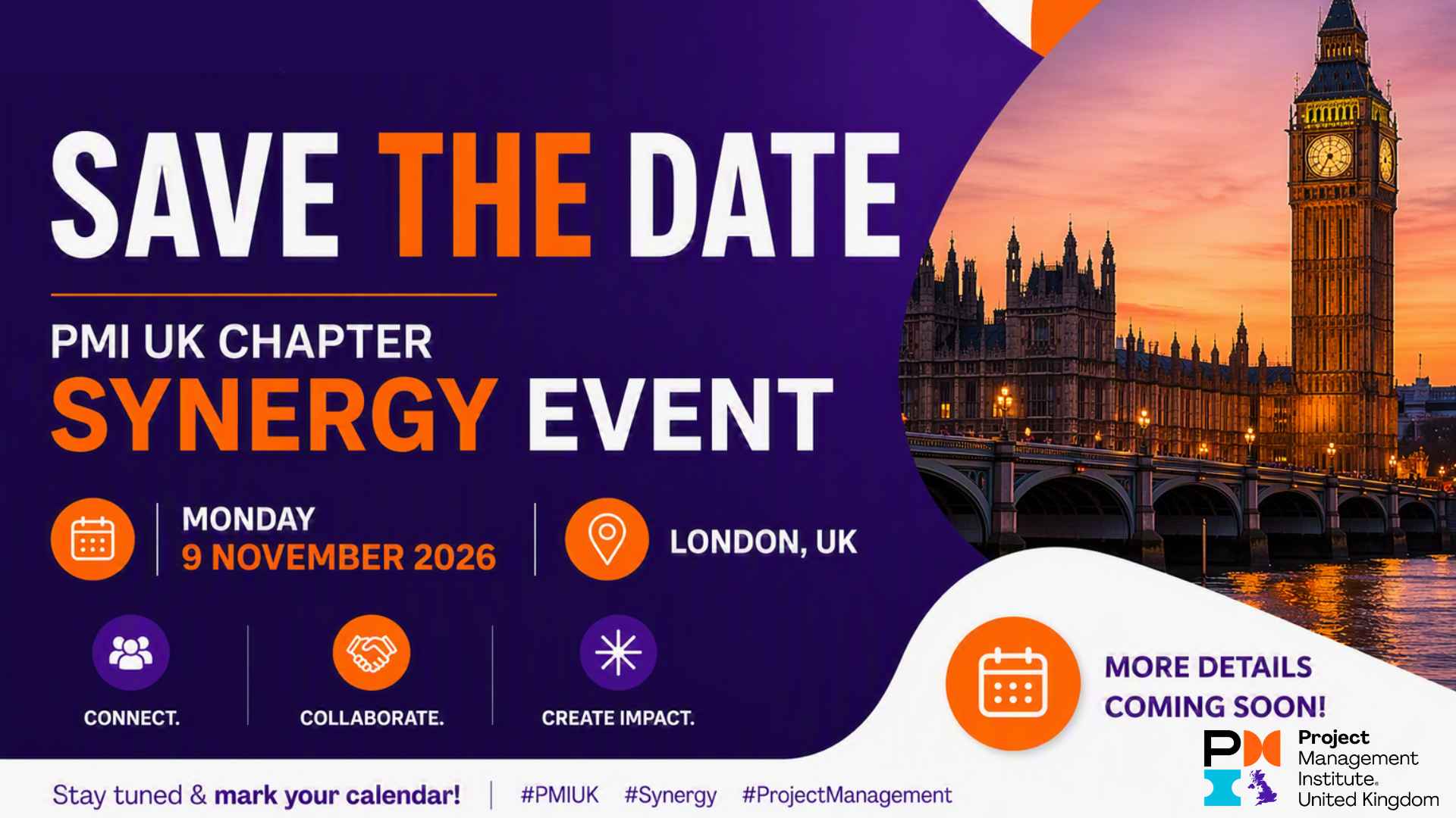 SAVE THE DATE- PMI UK Synergy. 9th November 2026