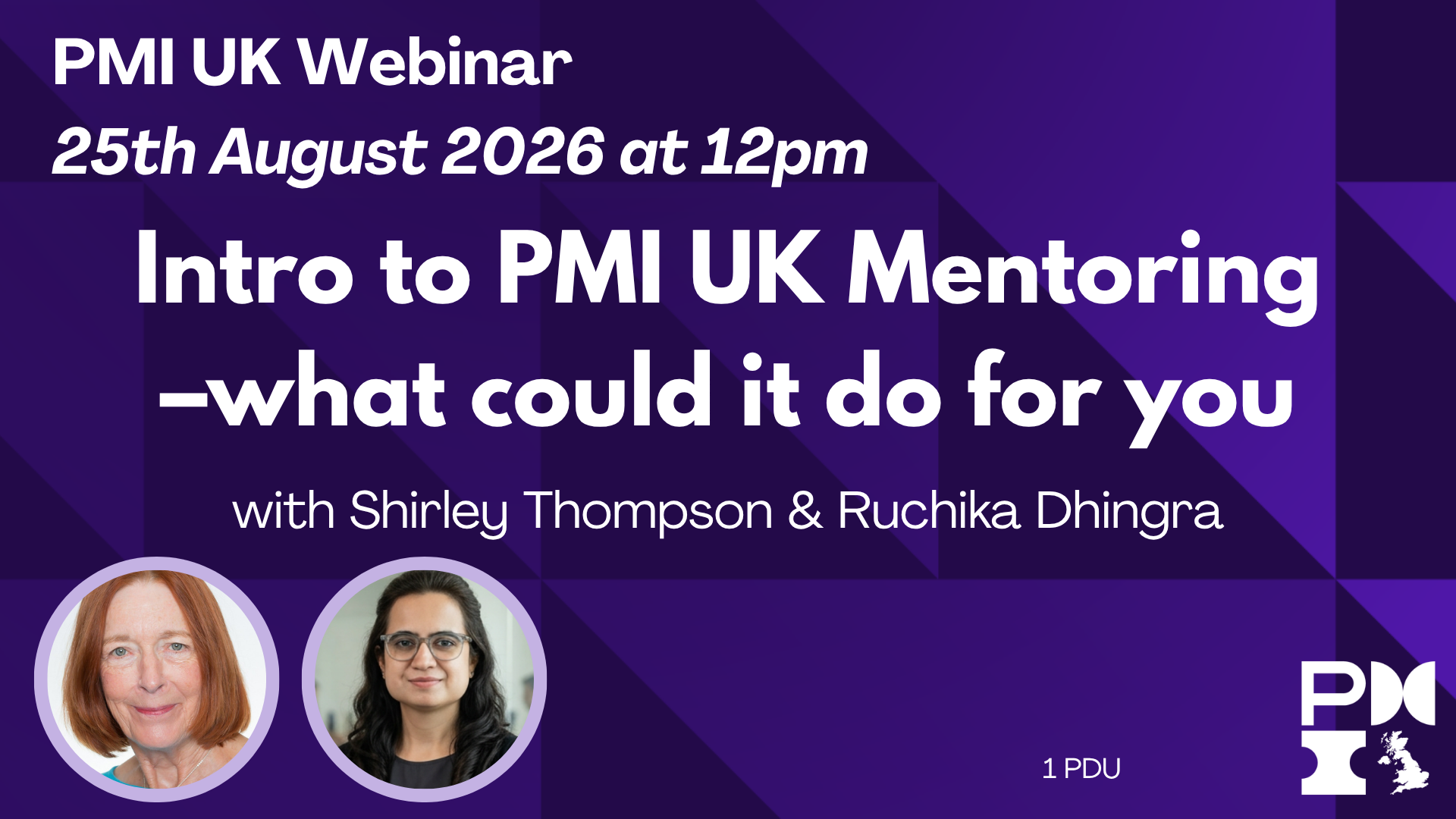 PMI UK Webinar: Intro to PMI UK Mentoring –what could it do for you? 25th August 2026